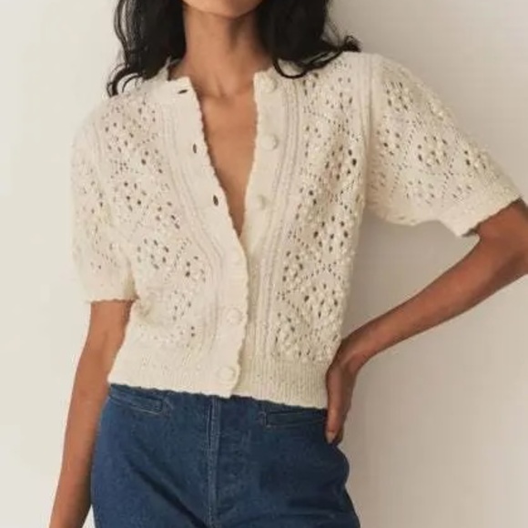 Doen Sweaters - Doen Mirabelle Cardigan - Ivory - XS - EUC